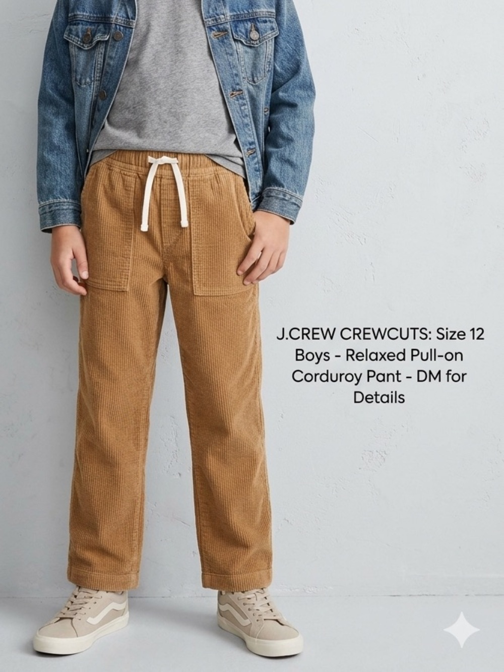 Crewcuts Beige Corduroy Elastic-Waist Pants